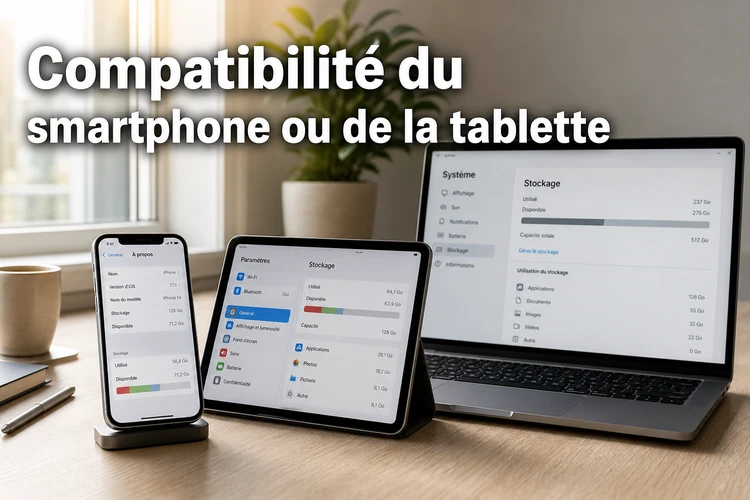 Compatibilité du smartphone ou de la tablette