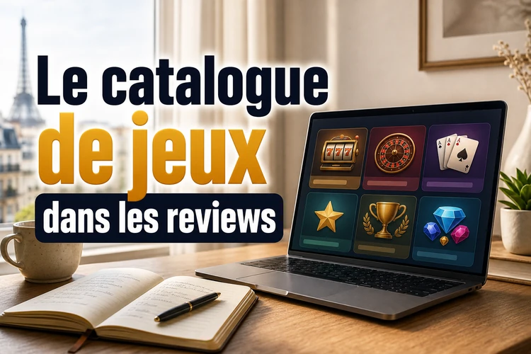 Le catalogue de jeux dans les reviews